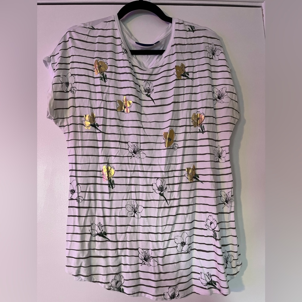 Rolled sleeve striped tee by apt 9